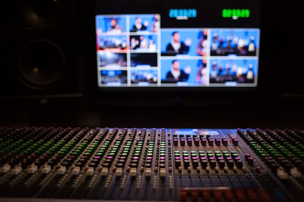 Mixing board during a video edit