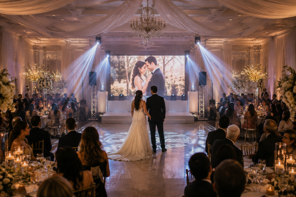 Bride & Groom at their wedding with the Visual Experience package